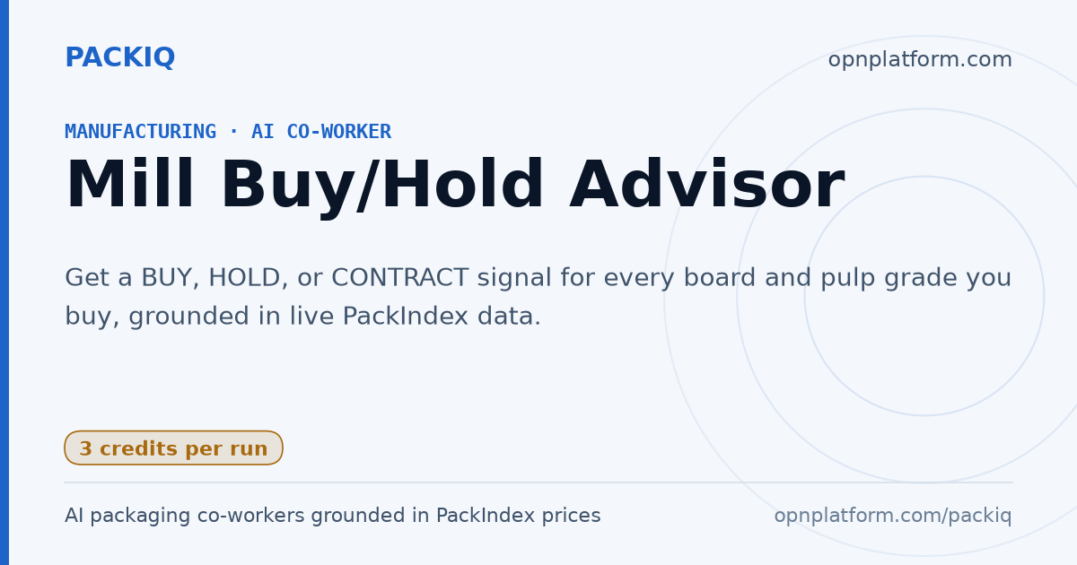 Mill Buy/Hold Advisor — BUY, HOLD, or SELL FORWARD on paper and board ...