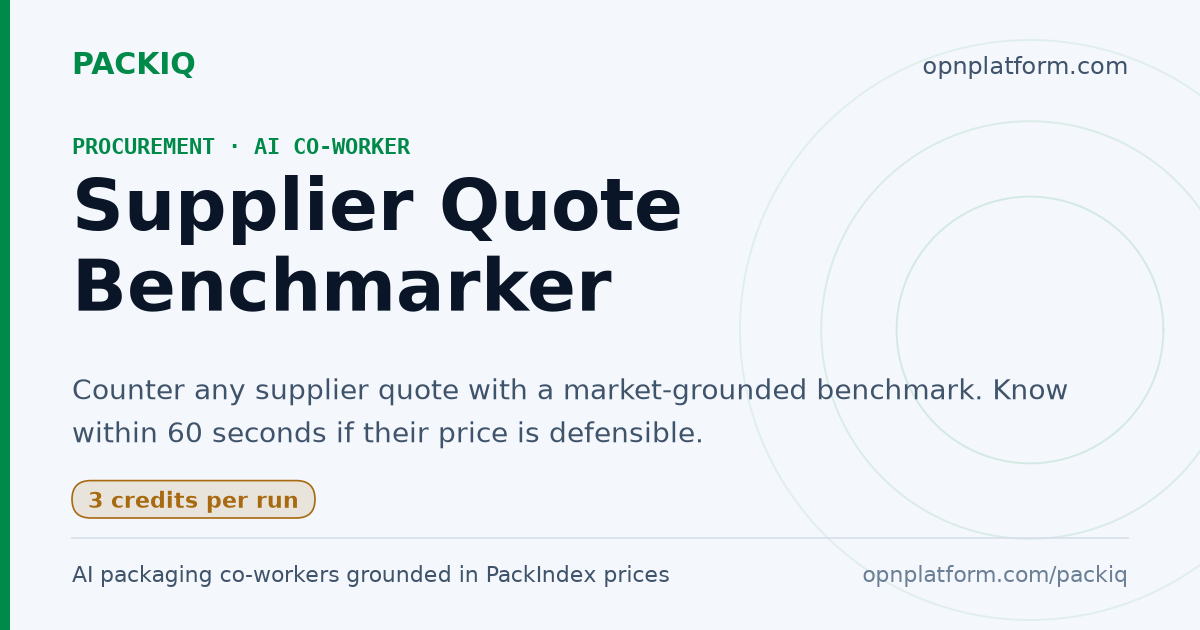 Supplier Quote Benchmarker — Benchmark any supplier price list against ...